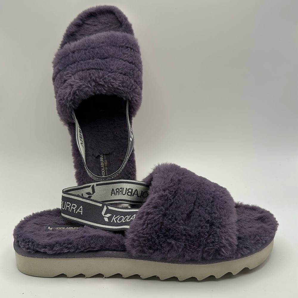 Koolaburra by UGG Girl Fuzzy Back Strap Slippers in Purple‎ Size 4
